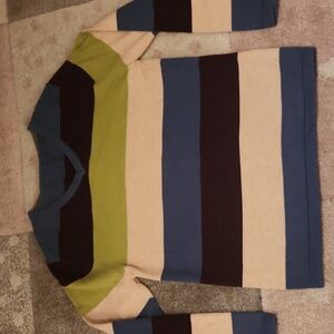 LIKE NEW Amazon Brand BOYS Striped V-Neck Sweater 100% cotton Size 9-10